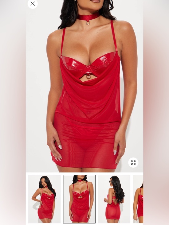 Fashion Nova Other - Fashion Nova Vibrant Red SEXY Mesh Babydoll Dress